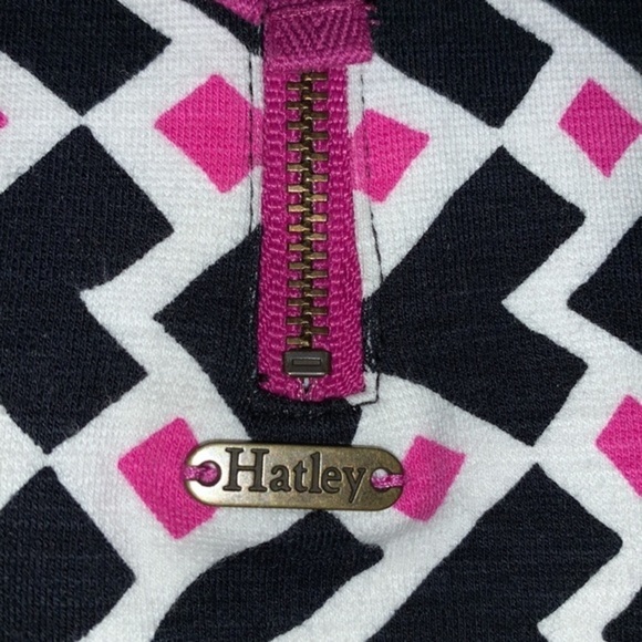 NWOT Hatley of London Black White Pink Geometric Dress Size Large Long Sleeve - Picture 11 of 13